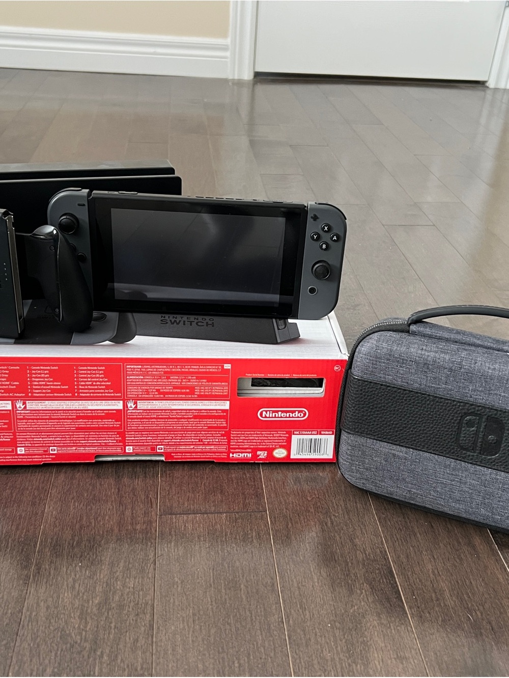 Gray Nintendo Switch V1 Console with Original Accessories + Carry Case